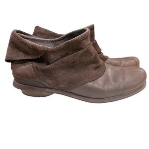 Patagonia Addie Ruffle Espresso Leather & Suede Bootie Size 9 Bohemian Cowgirl